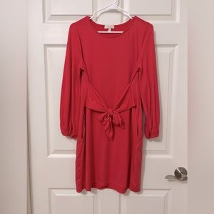 Long sleeve pink dress with pockets